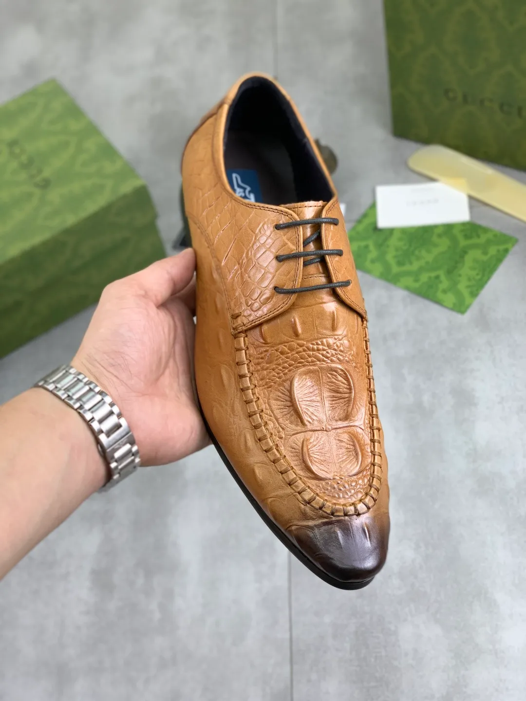 Men's Men's Shoes 💰P500 [New Style] 💰💎💎💎 [Gucci] GUCCI high-end men's formal business leather shoes, original order 1:1! Original imported high-end calfskin, original metal buckle, imported first-layer pigskin lining for feet, original high-end outsole, men's shoe size: 38-44